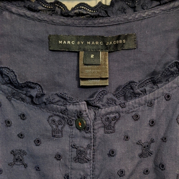 Marc Jacobs navy eyelet skull dress 2 - Picture 2 of 5